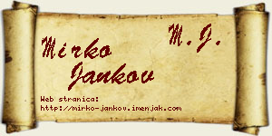 Mirko Jankov vizit kartica